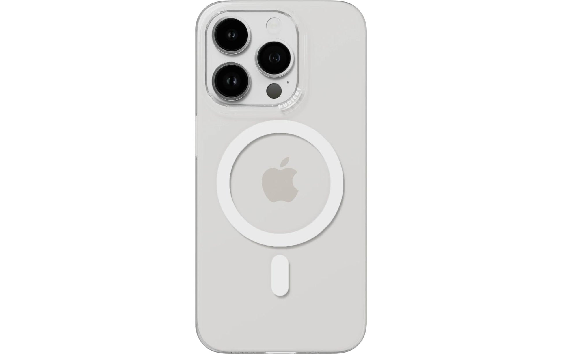 Nudient – Backcover – für Apple iPhone 15 Pro – transparent – recycelbarer Kunststoff – MagSafe-kompatibel