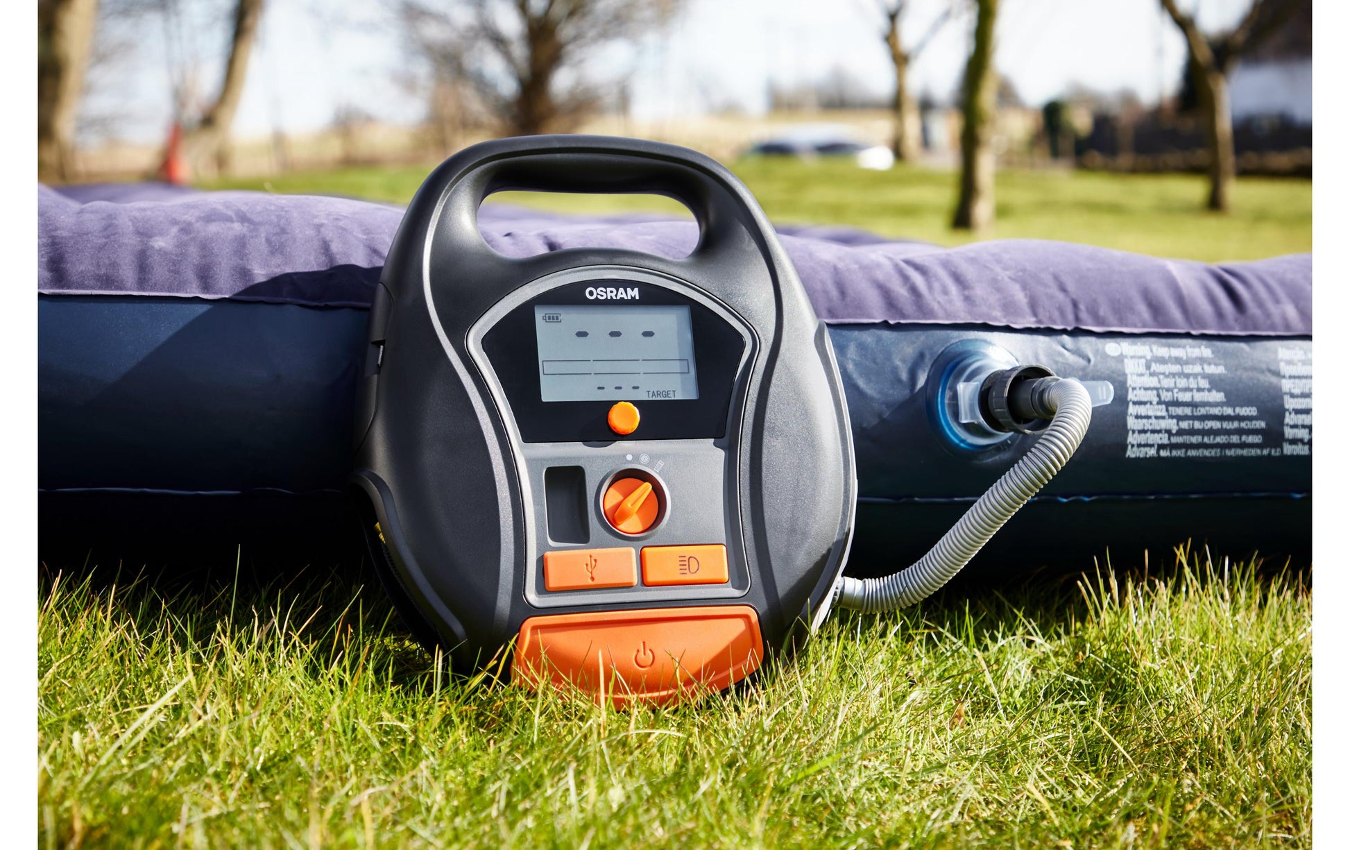OSRAM Elektrische Reifenpumpe TYREinflate 6000 – 12 V – für Fahrradreifen – 5,5 bar – Druckvoreinstellung