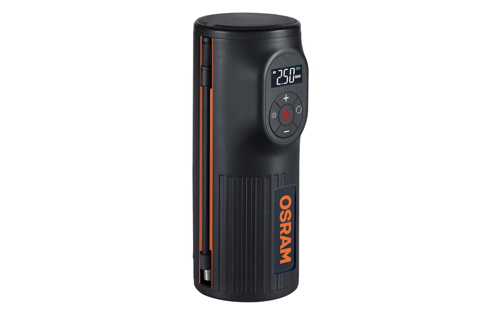 Osram TYREinflate 2000 – 8,3 bar – für Fahrrad-, Motorrad- und Autoreifen – Druckvoreinstellung