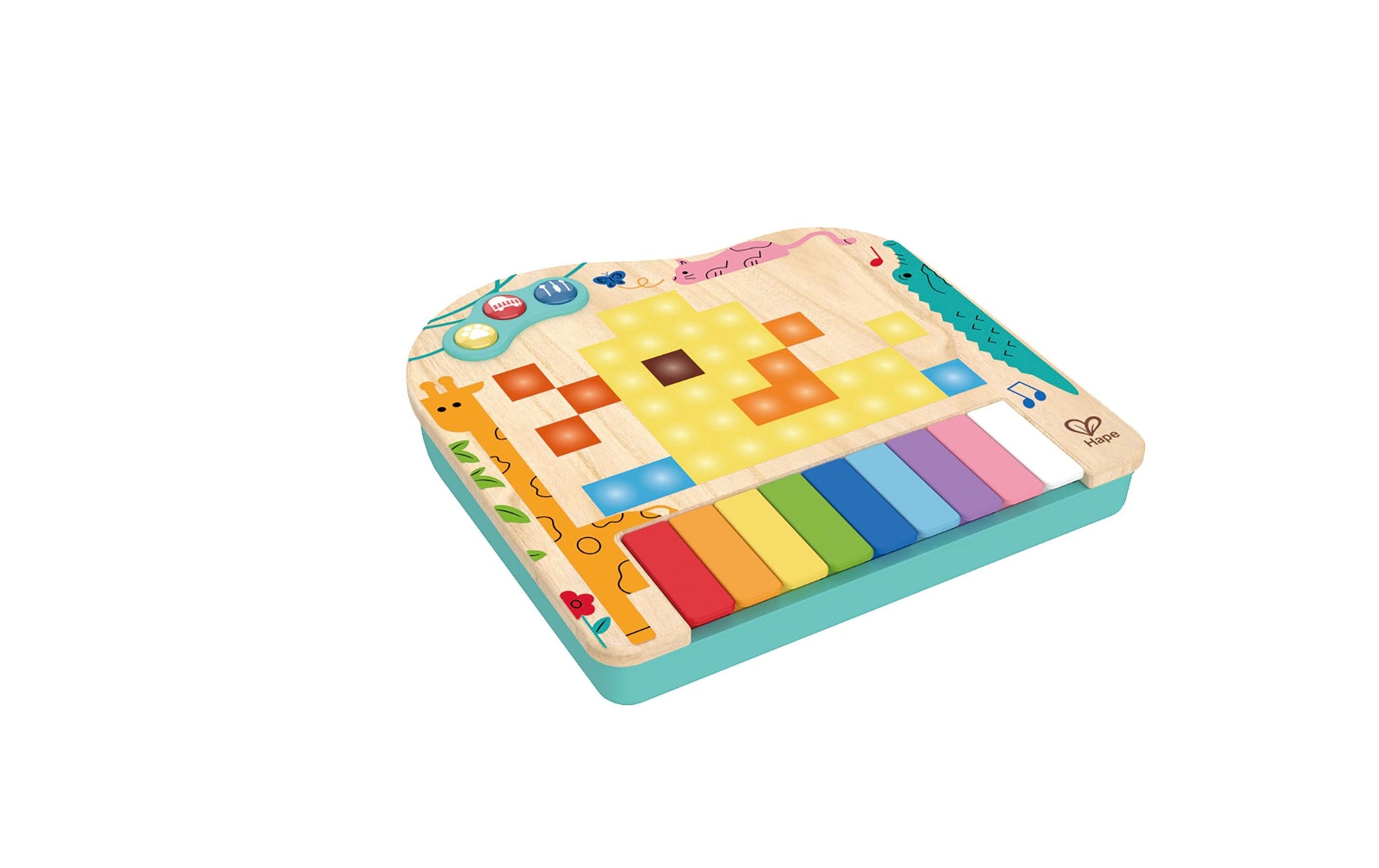 Hape Dynamic Pixel Piano Spielzeug-Musikinstrument – ab 3 Jahren – Holz, mehrfarbig