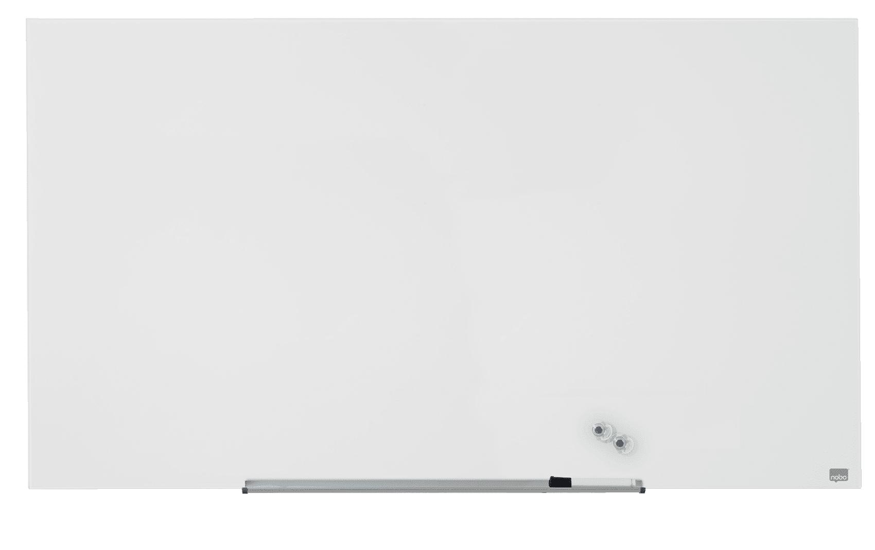 Nobo Whiteboard – 126 × 71 cm, Glas, magnetisch, Wandmontage, inkl. Stift, Magnete, Montagesatz