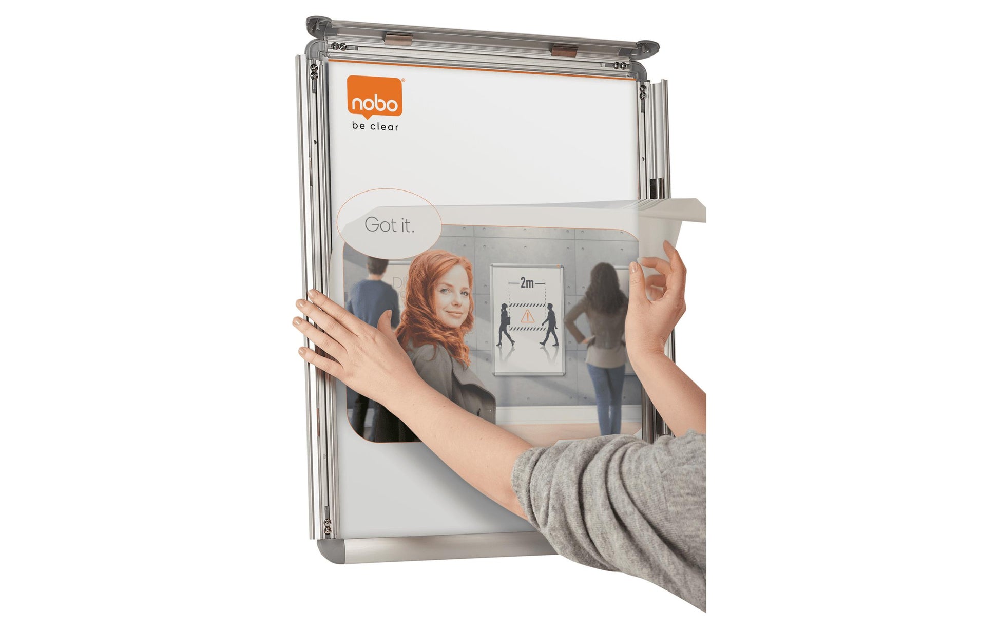 Nobo Plakatrahmen – 341 × 468 mm, silber, Metall, für A3