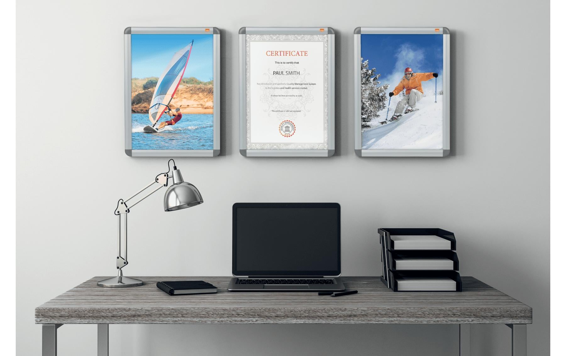 Nobo Plakatrahmen – 341 × 468 mm, silber, Metall, für A3