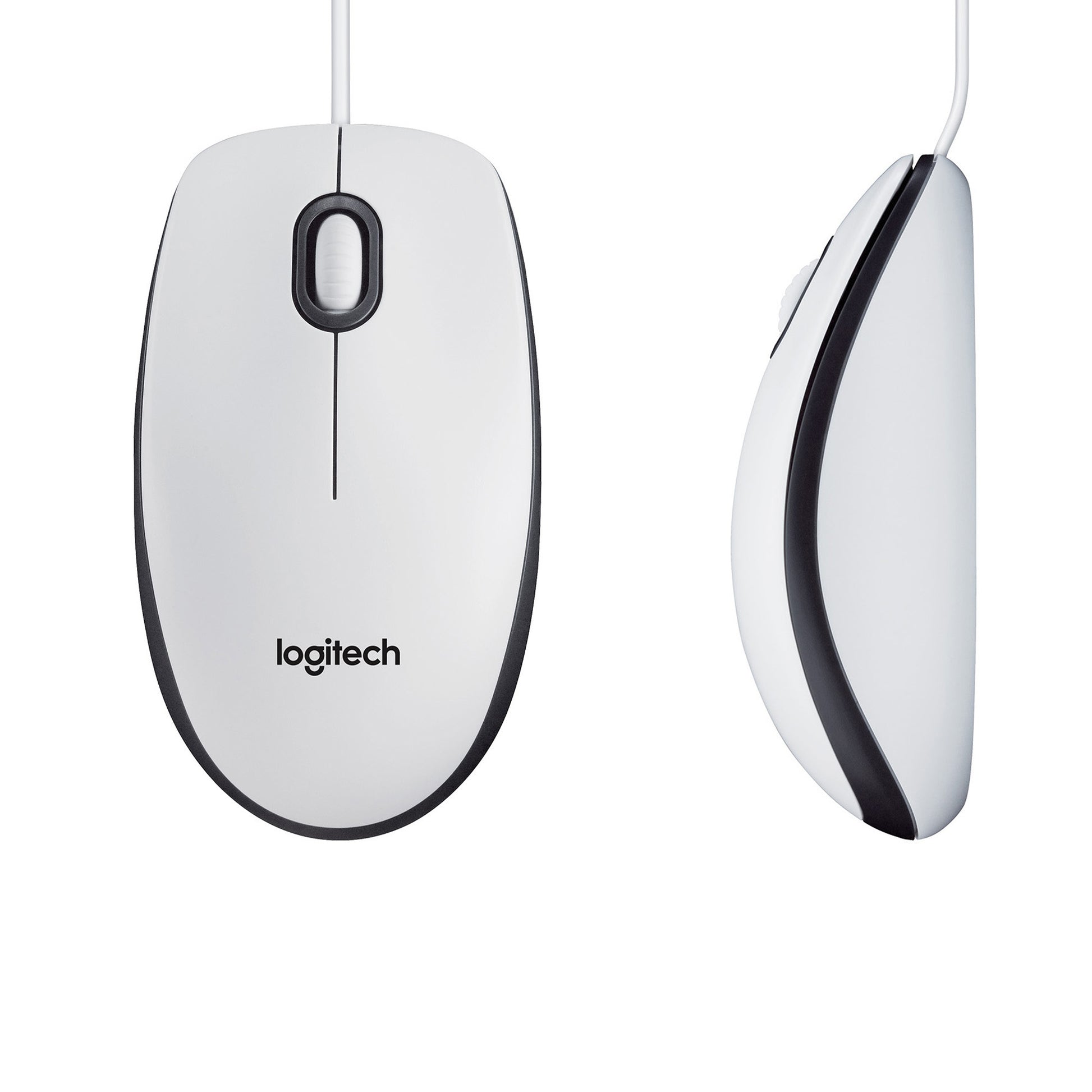 Logitech M100 – Maus – Kabelgebunden (USB‑A), 1000 DPI, beidhändig, Weiss