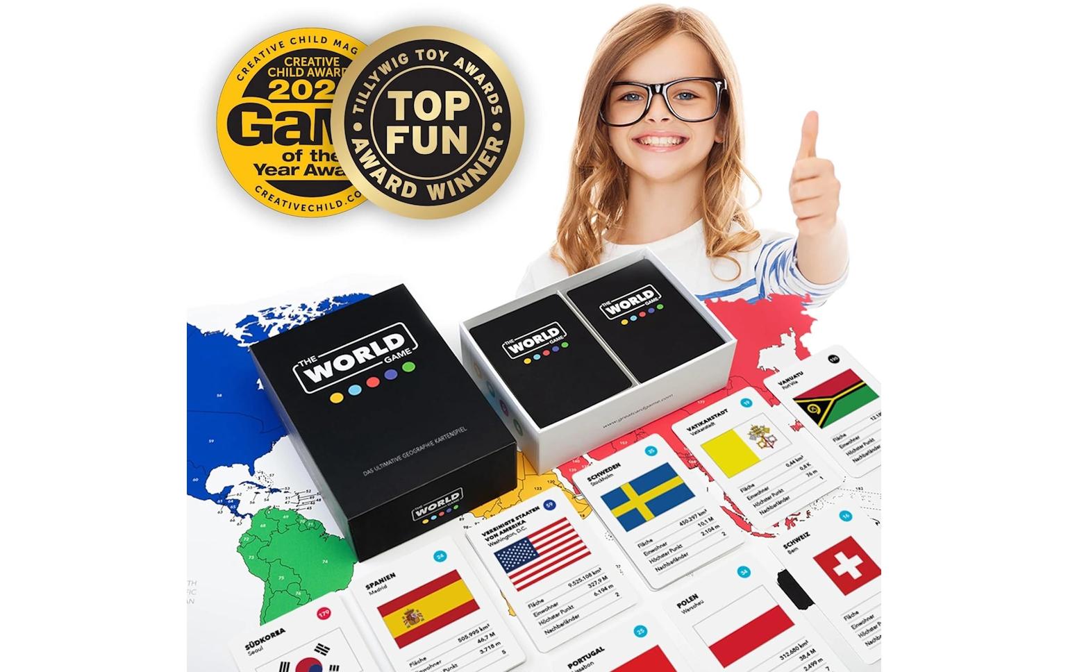 The World Game Geographie – Kartenspiel, 2–5 Spieler, ab 8 Jahren, 45 Min., DE
