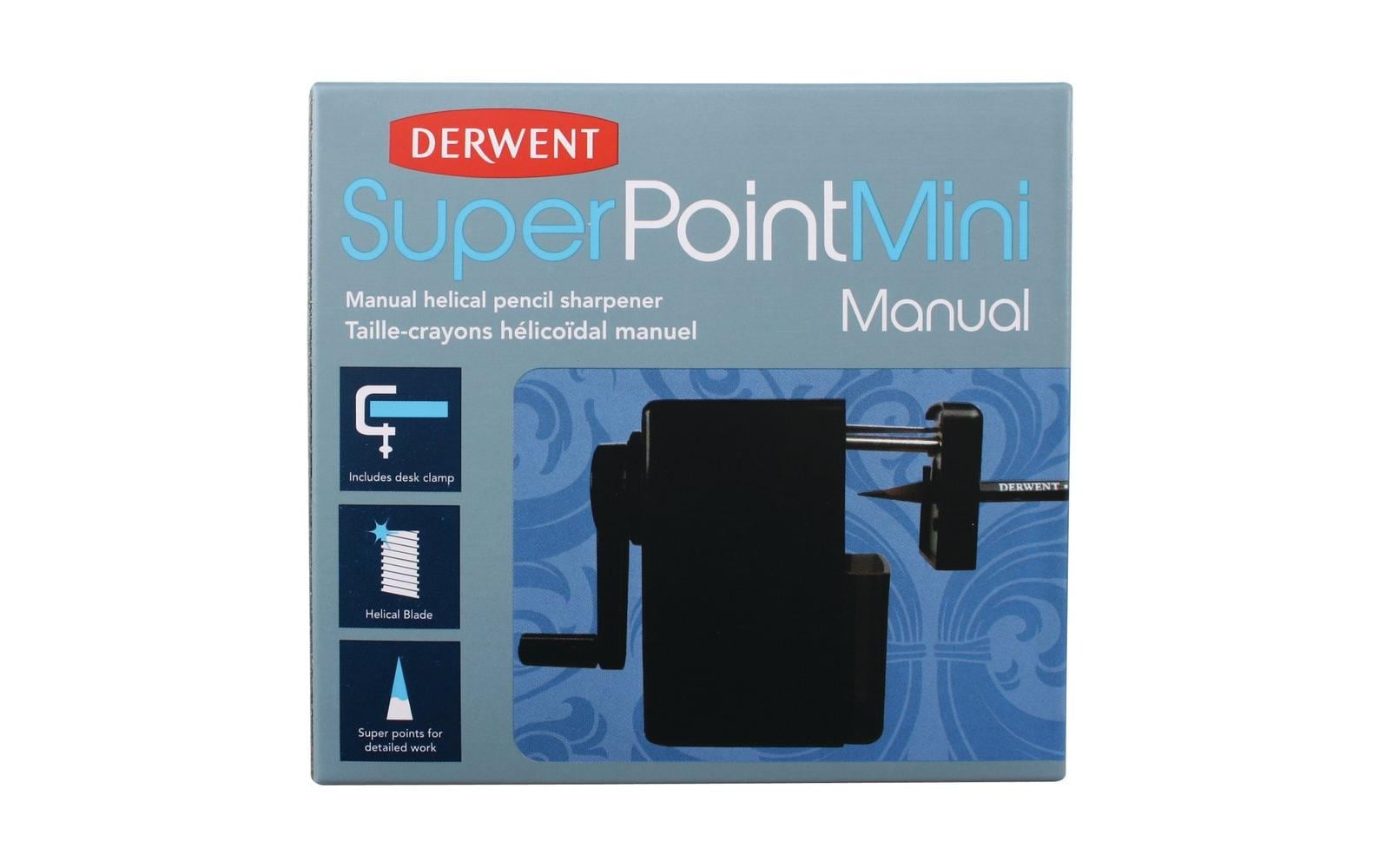 Derwent Spitzdose – für Ø ab 8 mm – Kunststoff – schwarz – automatischer Schneidstopp, mit Kurbel