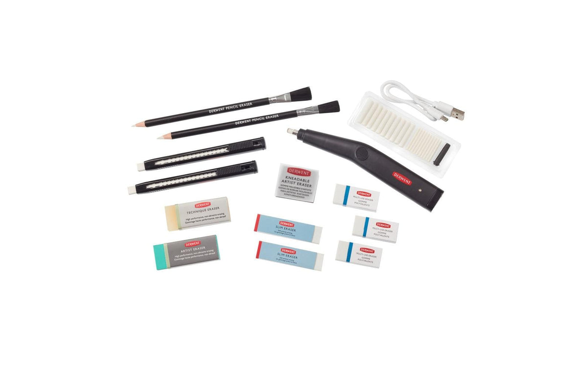 Derwent Elektrischer Radierstift 2305810 – nachfüllbar, wiederaufladbar per USB, schwarz, 1 Stk.