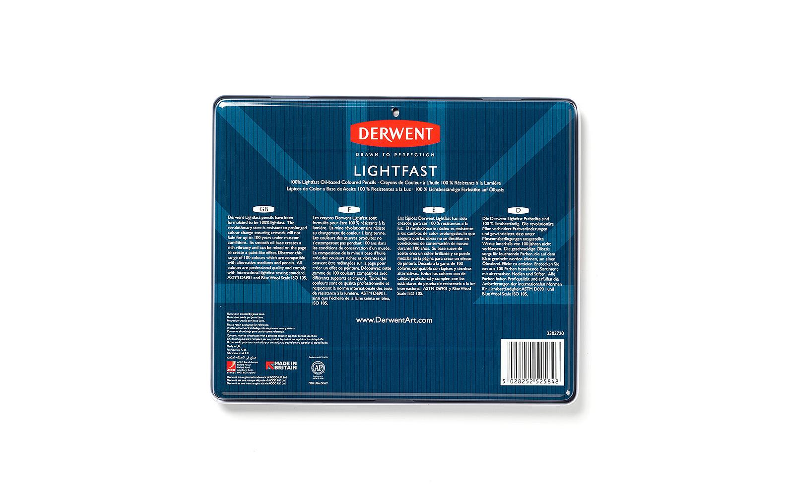 Derwent Buntstift, Mehrfarbig, 24er-Metalletui – Lichtbeständig