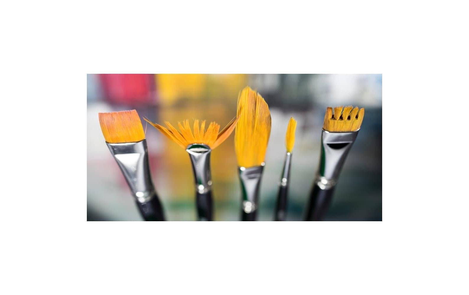 Derwent Aquarellpinsel-Set – schwarz, silber, 6er-Pack, sortierte Pinselformen