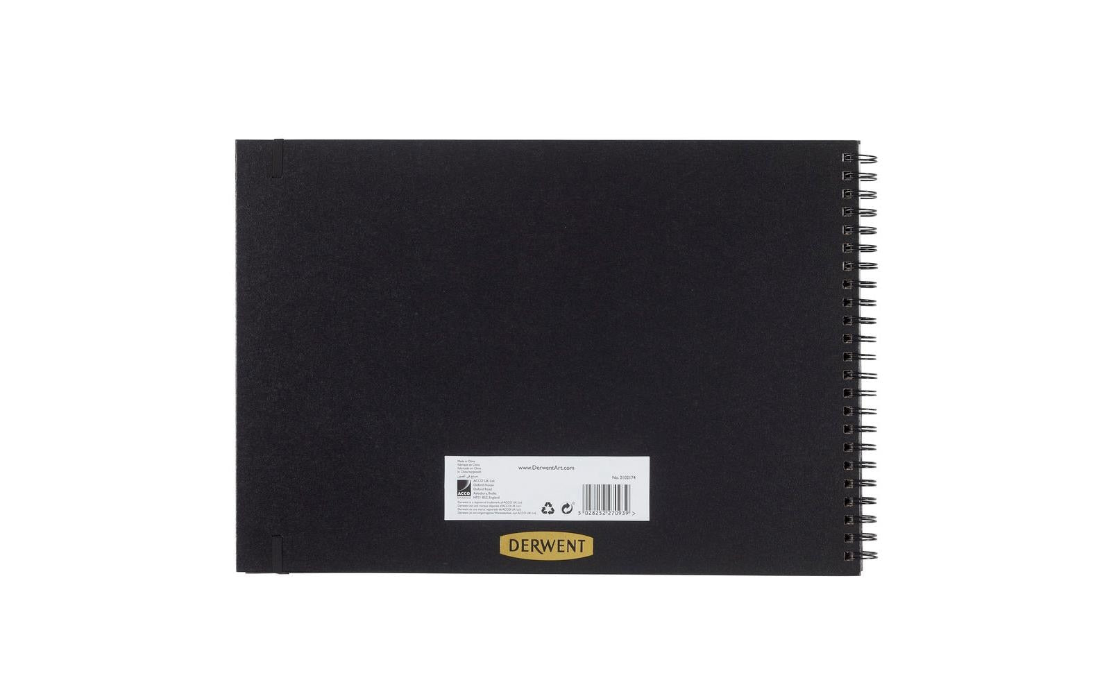 Derwent Skizzenblock – A3 – 165 g/m² – Hardcover – 56 Blatt – Schwarz – mit Perforation