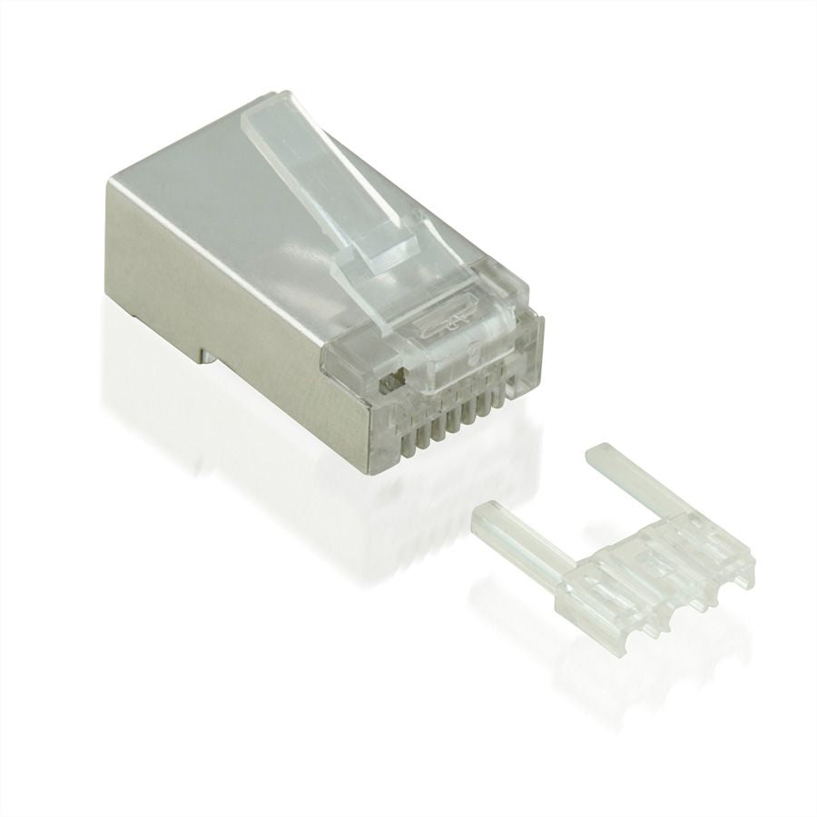 VALUE 21.99.3065 Modularstecker – RJ-45, Cat6, STP, Metallisch/Transparent, Packung 100