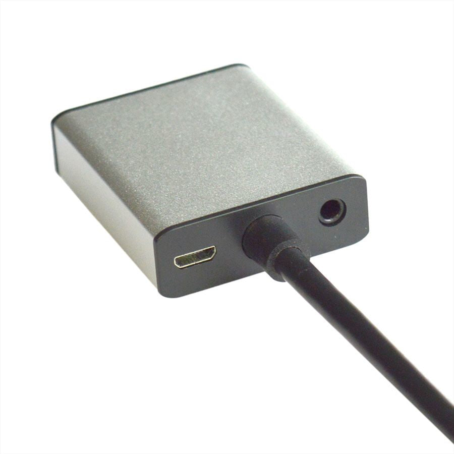 VALUE HDMI-zu-VGA-Adapter – 1920 × 1200 @ 60 Hz, 3,5 mm Stereo-Audio, Strom via USB-A zu Micro-B, 0,15 m