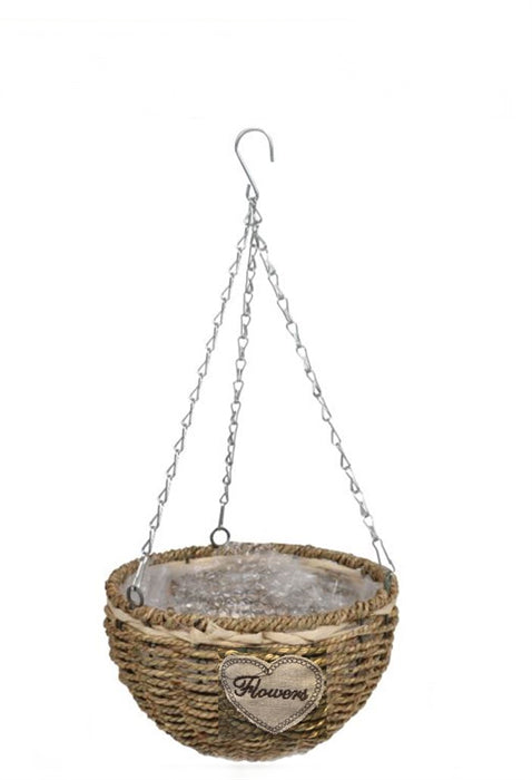 Dameco Pflanzkorb – Ø 18 × 11 cm – Seegras, natur