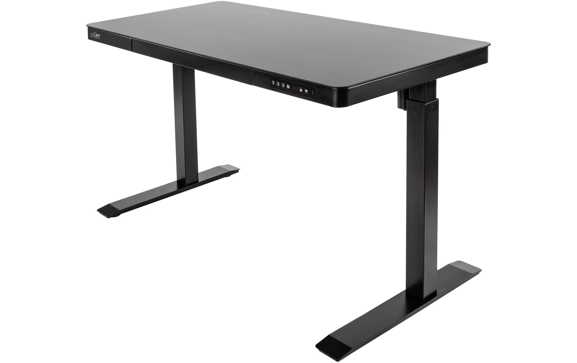 Seville Classics Airlift Steh-/Sitz-Tisch – 121,9 × 61 cm, Schwarz, Stahl