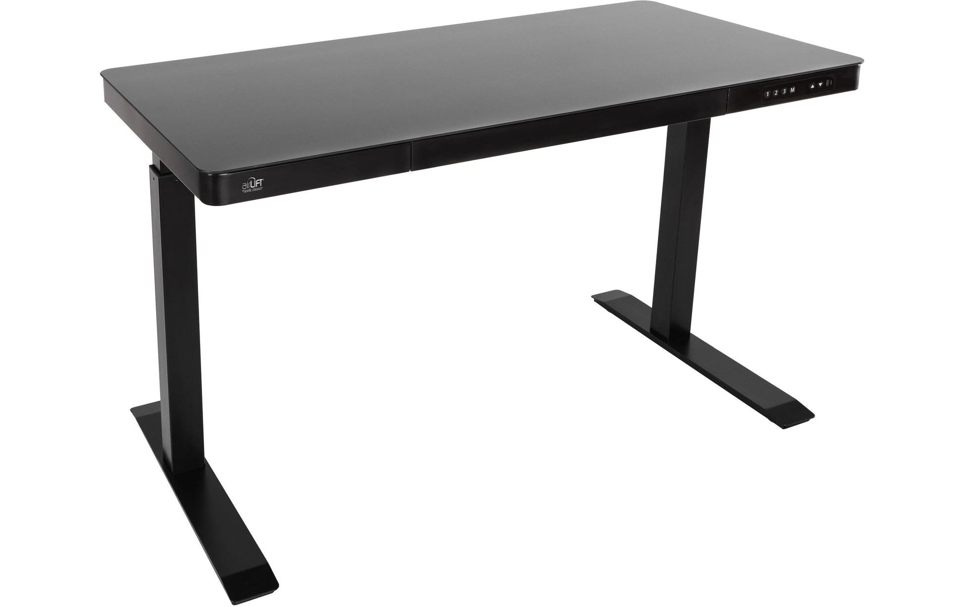 Seville Classics Airlift Steh-/Sitz-Tisch – 121,9 × 61 cm, Schwarz, Stahl