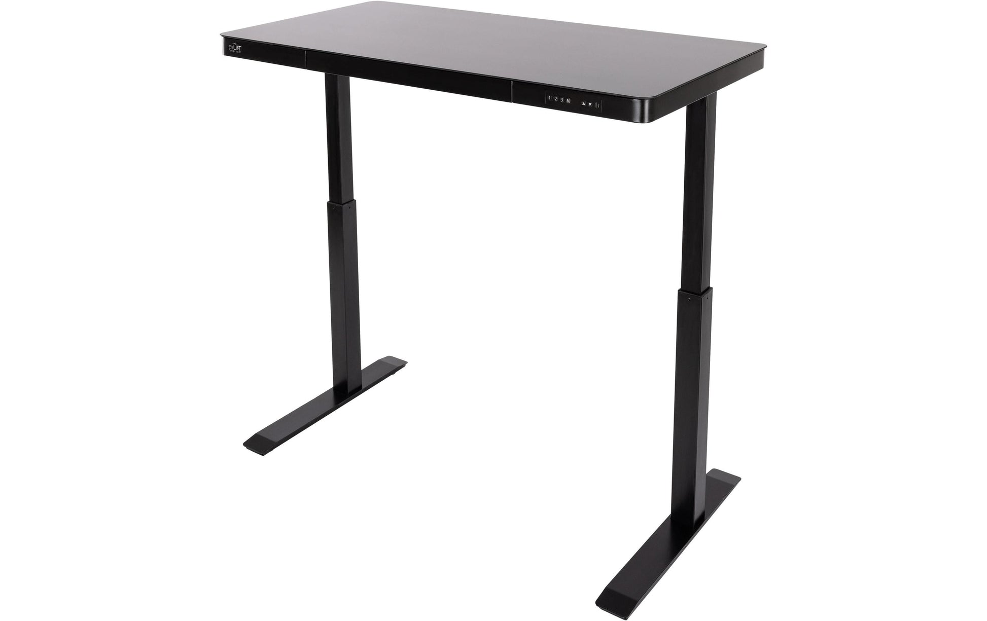 Seville Classics Airlift Steh-/Sitz-Tisch – 121,9 × 61 cm, Schwarz, Stahl