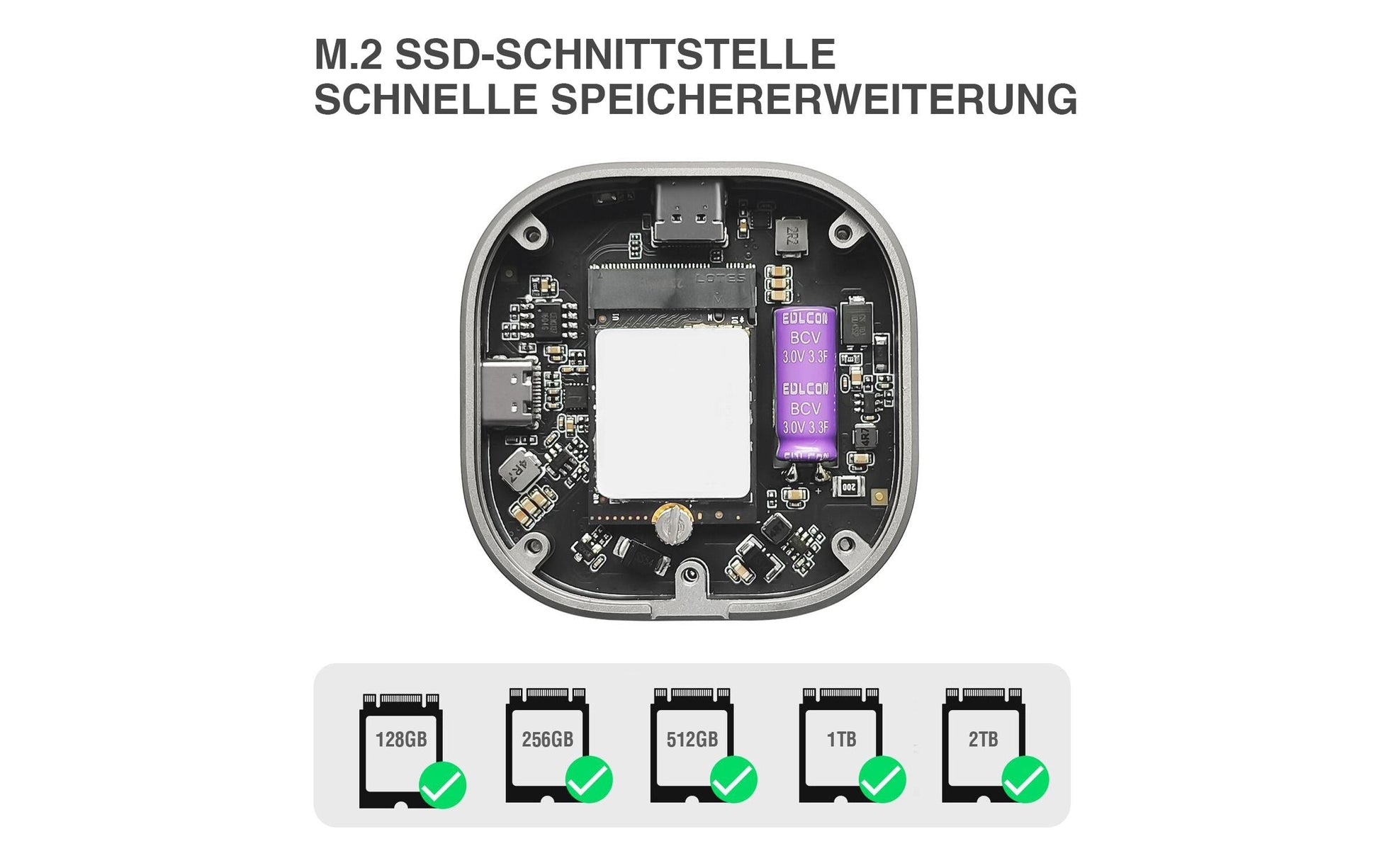 4smarts Magnetisches SSD-Gehäuse 541311 – 1-Bay – für M.2 NVMe
