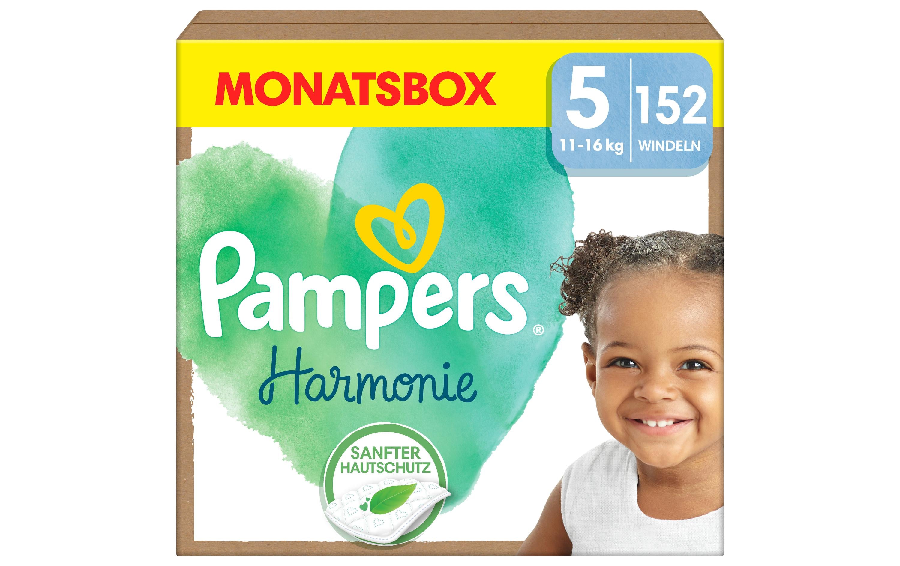 Pampers Windeln Harmonie – Grösse 5 (11+ kg) – 152 Stk – weiss