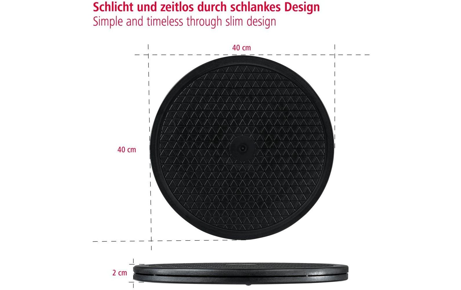 Hama Drehteller Ø 40 cm – 360° drehbar, Tragkraft 100 kg – schwarz – Universal-Drehteller XL