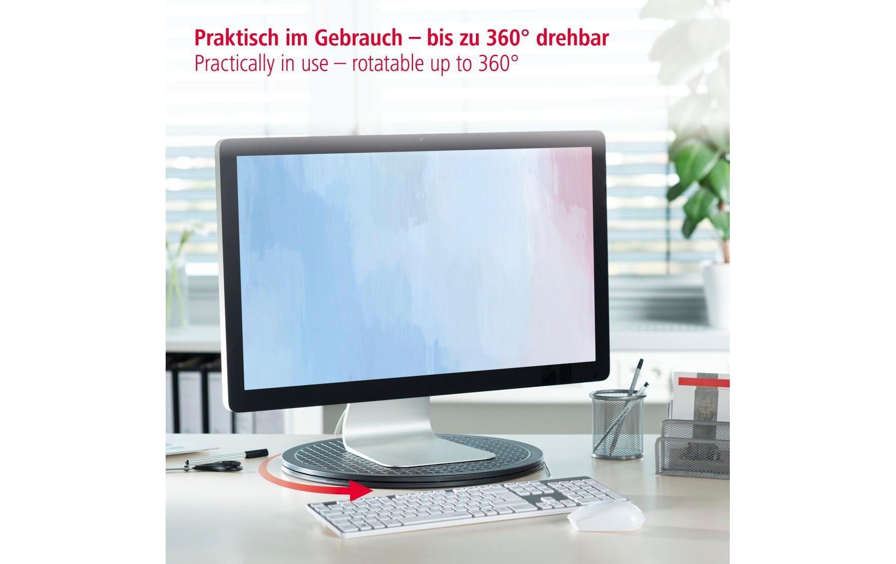 Hama Drehteller Ø 40 cm – 360° drehbar, Tragkraft 100 kg – schwarz – Universal-Drehteller XL