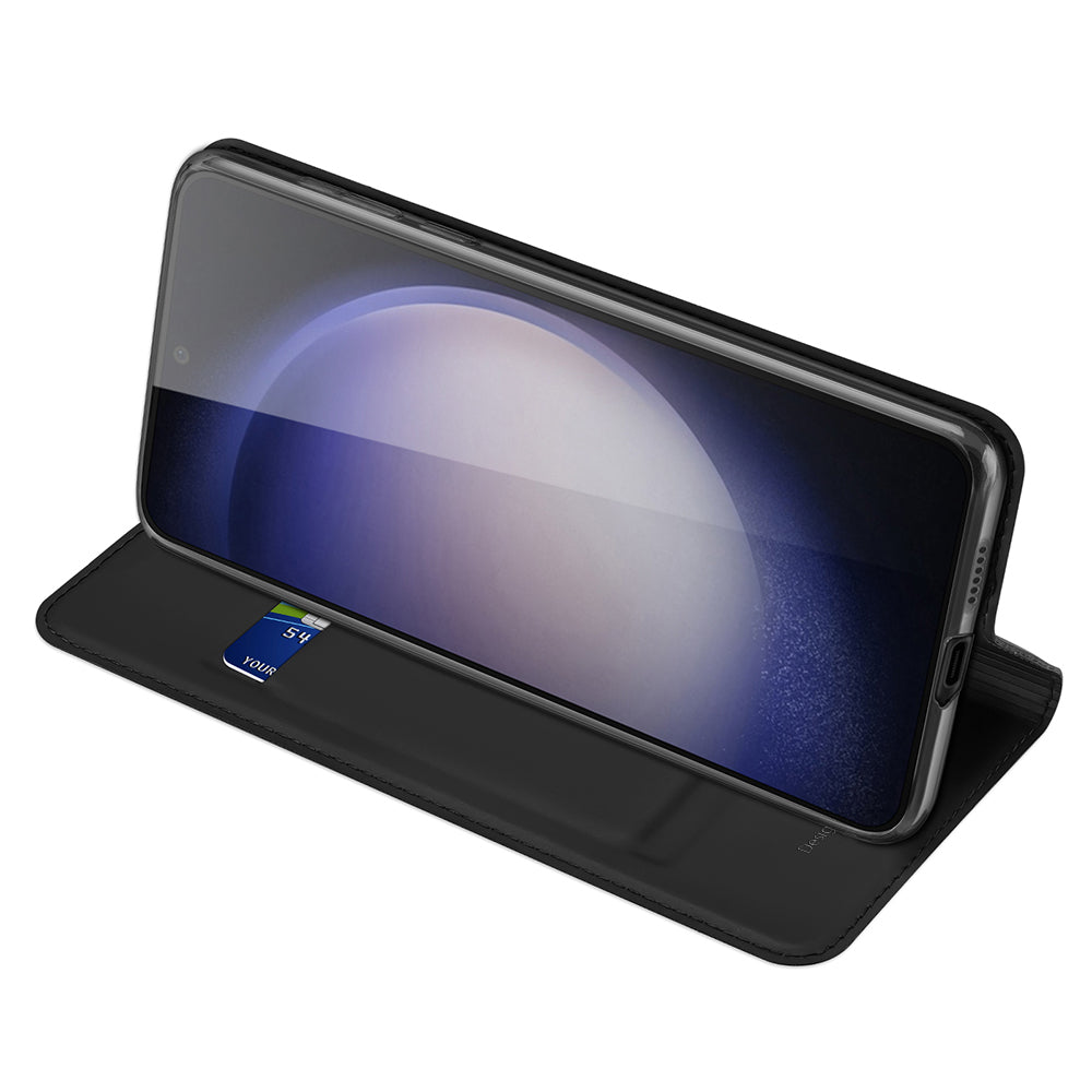 Nevox Vario Folio – für Samsung Galaxy S25, mit Ständer, mit Kartenfach, PU+TPU, Schwarz