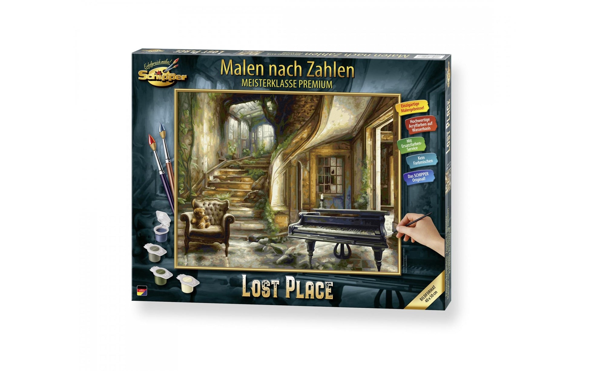 Schipper Malen-nach-Zahlen-Set – Lost Place (Gebäude) – 50 × 40 cm – 36 Farben – ab 14 Jahren