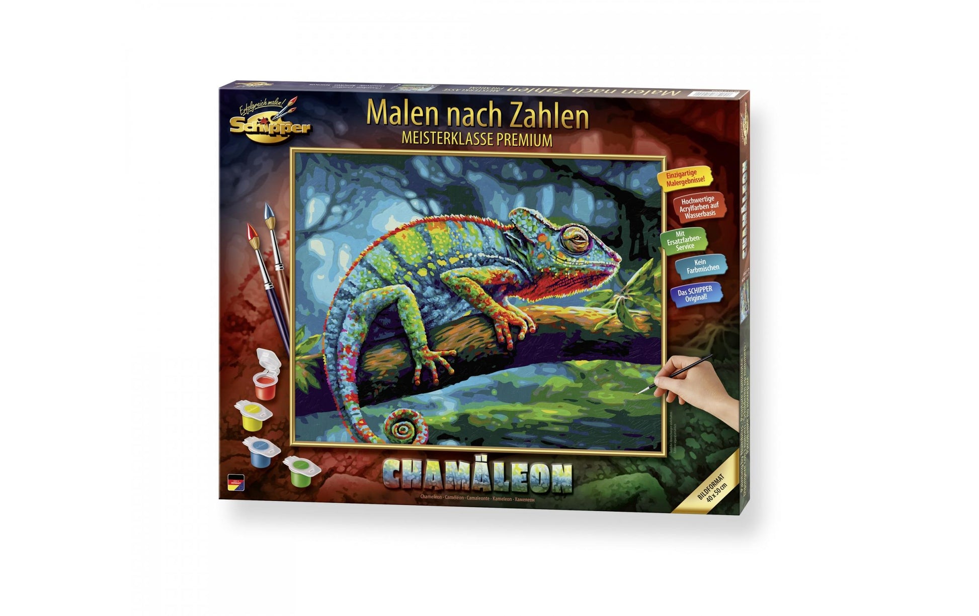 Schipper Malen-nach-Zahlen-Set – Chamäleon – 50 × 40 cm – ab 14 Jahren