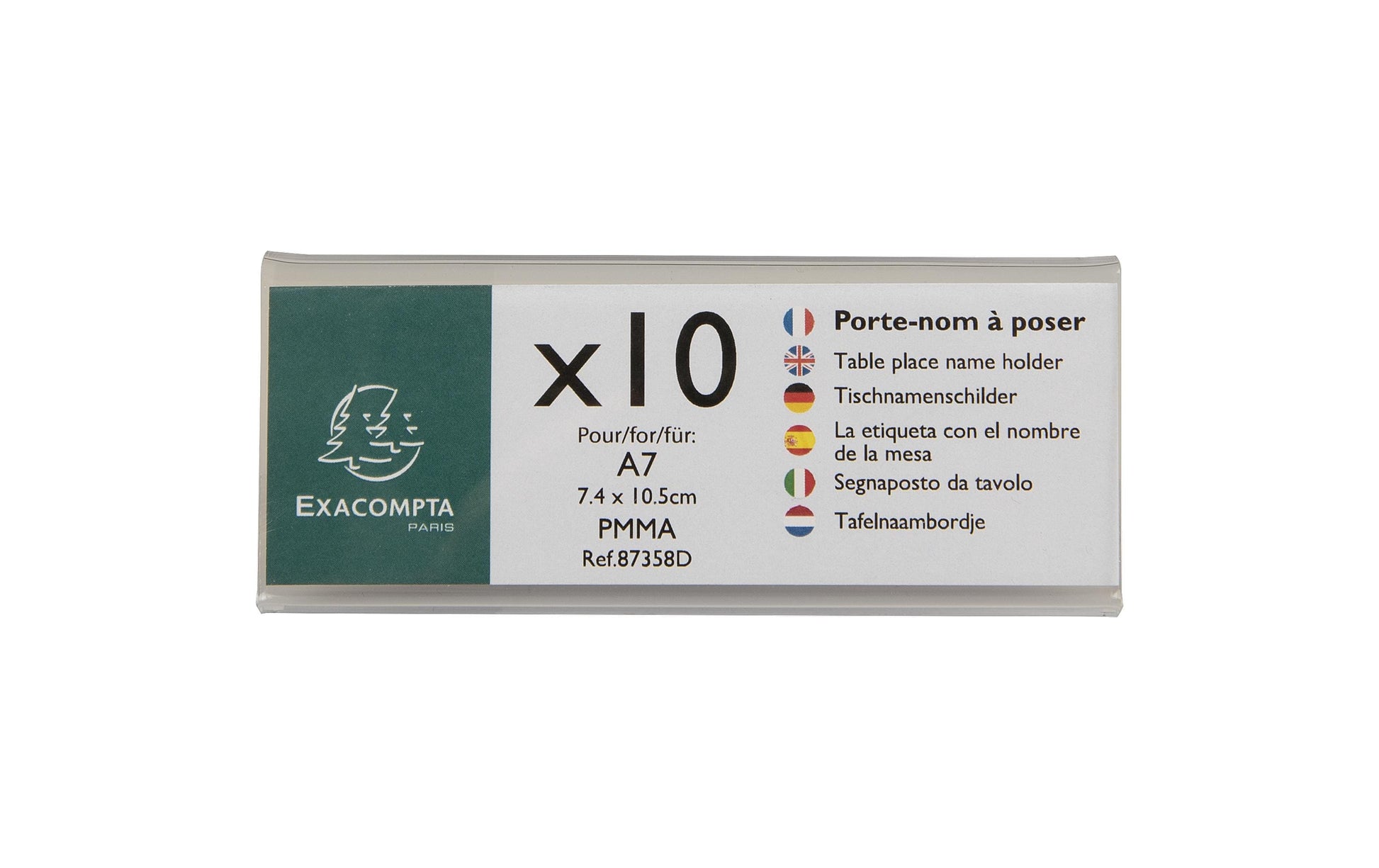Exacompta Tischaufsteller – für A7 – 10 Stk. – transparent – Acryl – UV-beständig