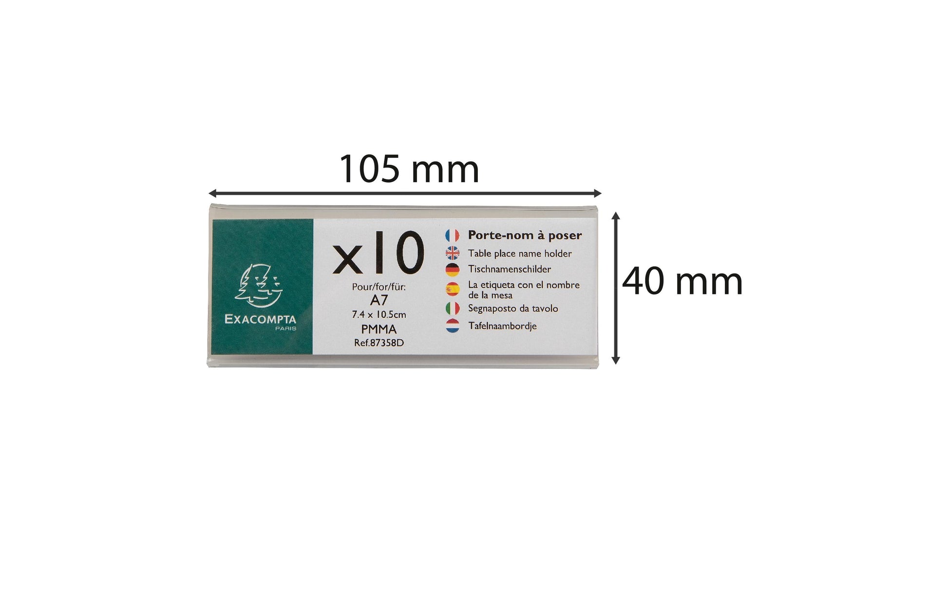 Exacompta Tischaufsteller – für A7 – 10 Stk. – transparent – Acryl – UV-beständig