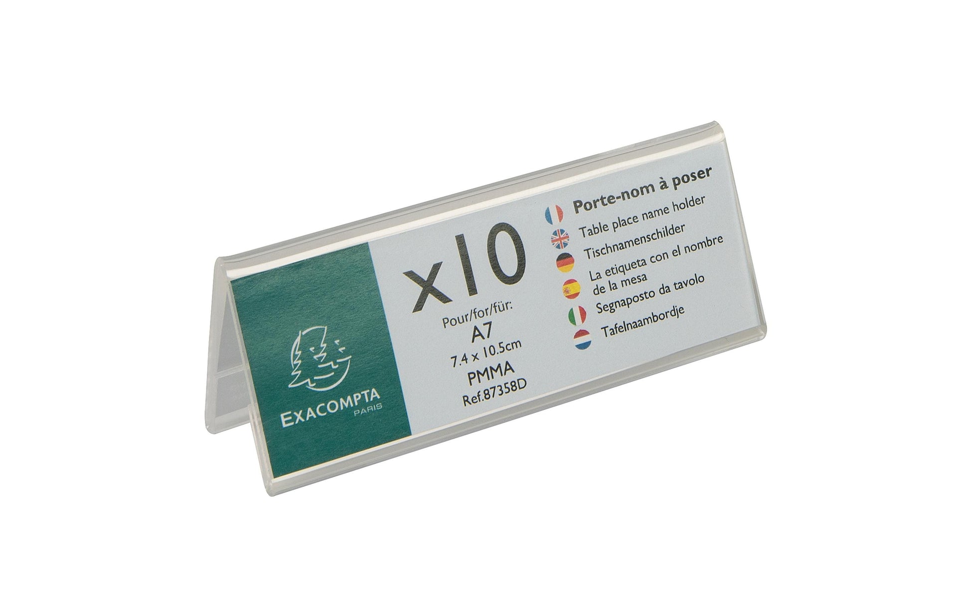 Exacompta Tischaufsteller – für A7 – 10 Stk. – transparent – Acryl – UV-beständig