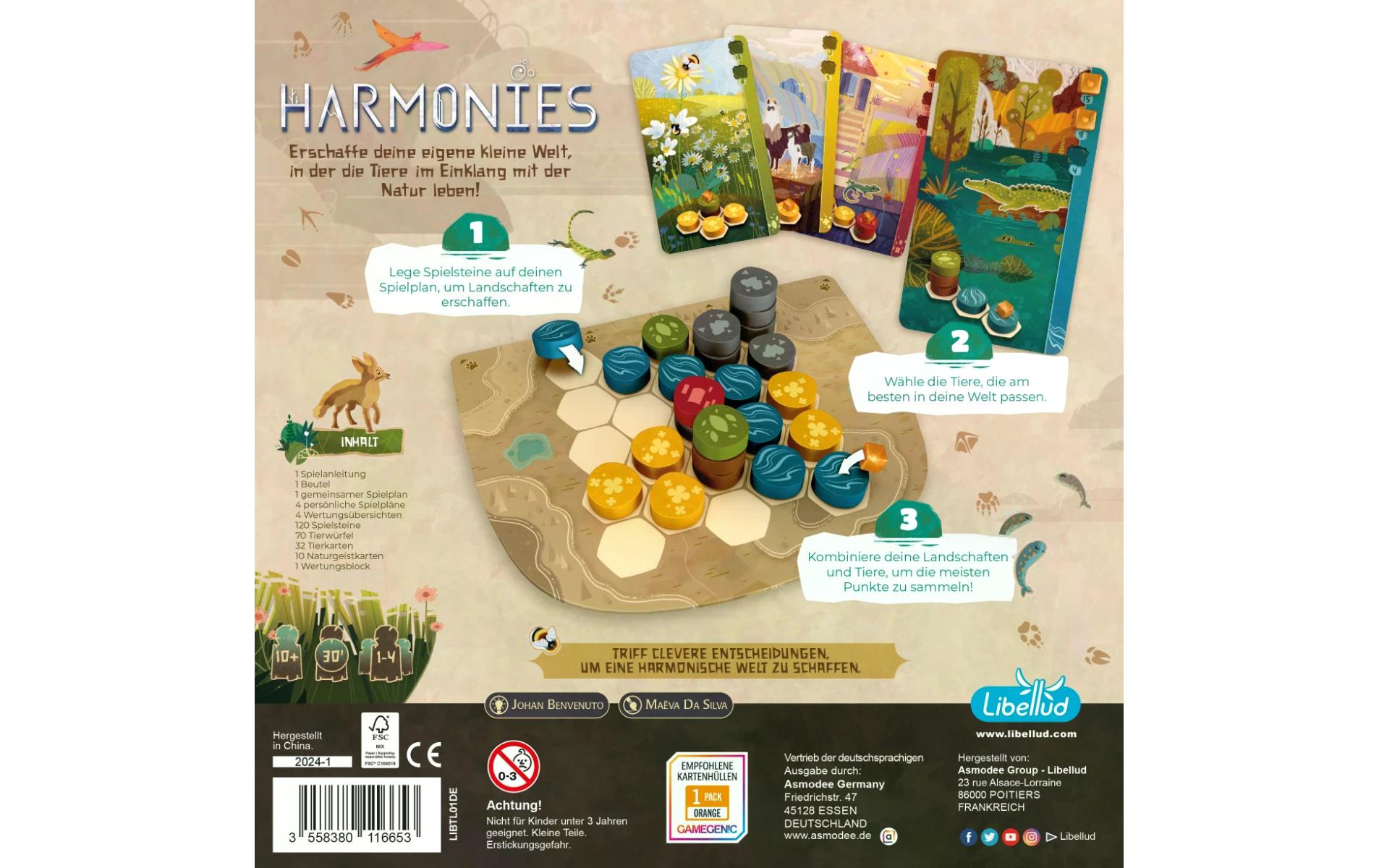Libellud Harmonies – Brettspiel, 1–4 Spieler, ab 10 J., 30 Min., DE