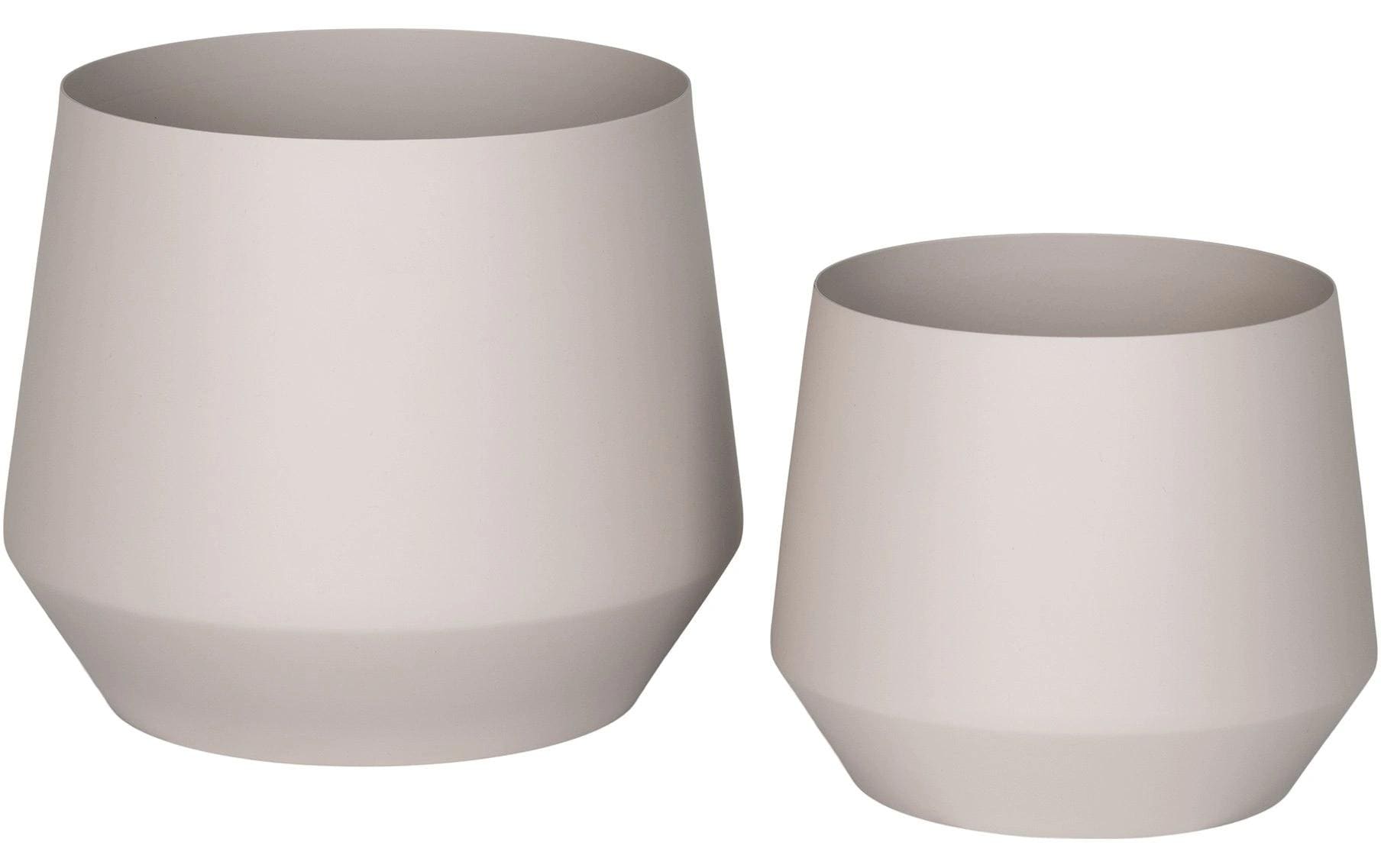House Nordic Blumentopf-Set – 2-teilig – Ø 25 × 21 & Ø 20 × 16 cm – Stahl, beige