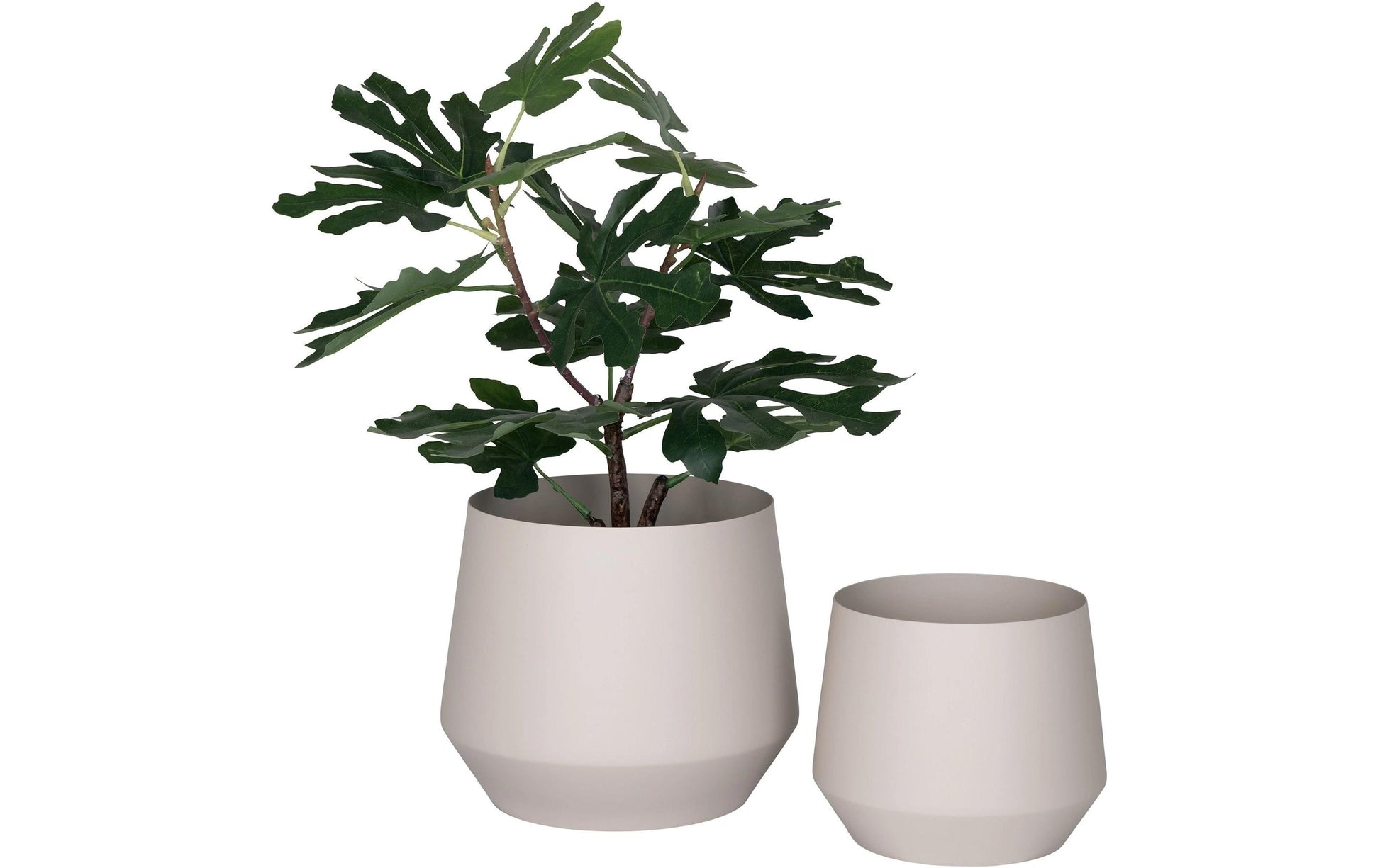 House Nordic Blumentopf-Set – 2-teilig – Ø 25 × 21 & Ø 20 × 16 cm – Stahl, beige