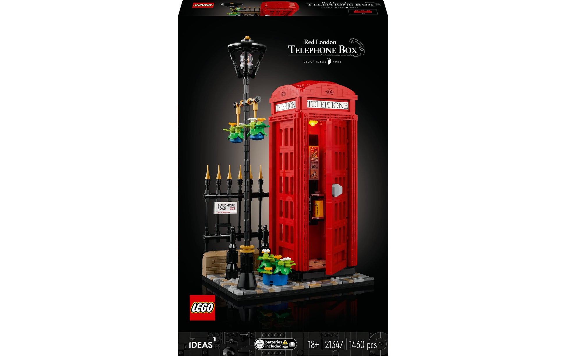 LEGO Ideas Londoner Telefonzelle 3D-Puzzle – 1460-teilig – 19 × 31 × 15 cm – ab 18 J.