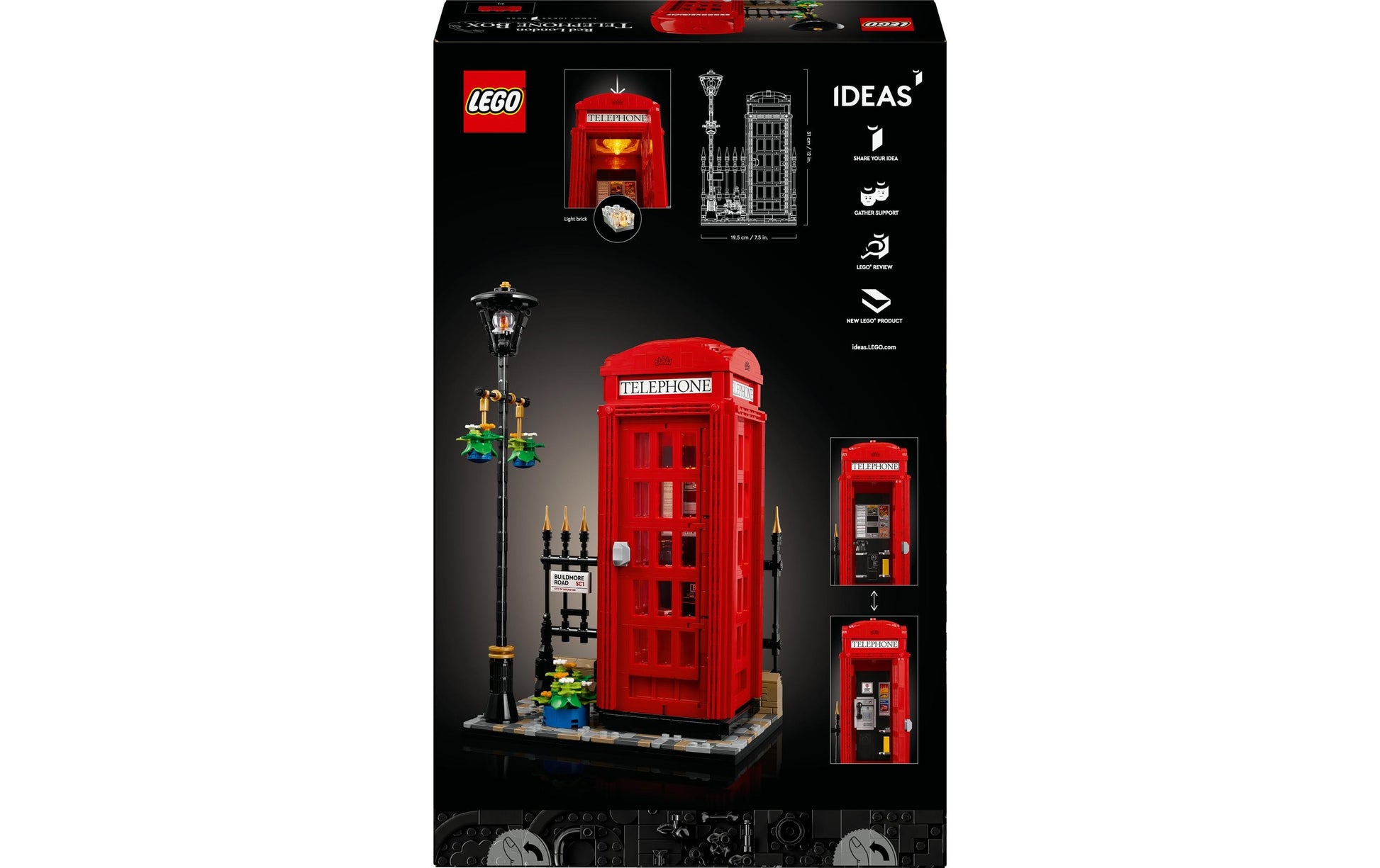 LEGO Ideas Londoner Telefonzelle 3D-Puzzle – 1460-teilig – 19 × 31 × 15 cm – ab 18 J.