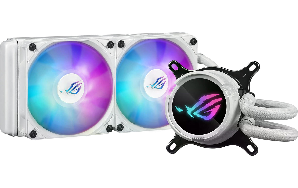 ASUS ROG Strix LC III 240 ARGB WH – Flüssigkeitskühlung – 240 mm, 2×120 mm Lüfter, LCD – für LGA 1700, AM5, AM