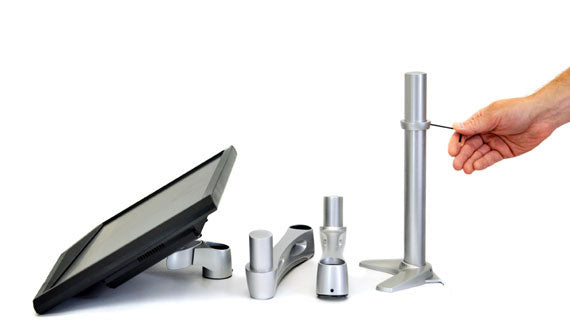 Ergotron Neo-Flex Extend – Monitorhalterung, Standfuss, bis 24", VESA 75 × 75/100 × 100 mm, Neigen/Schwenken