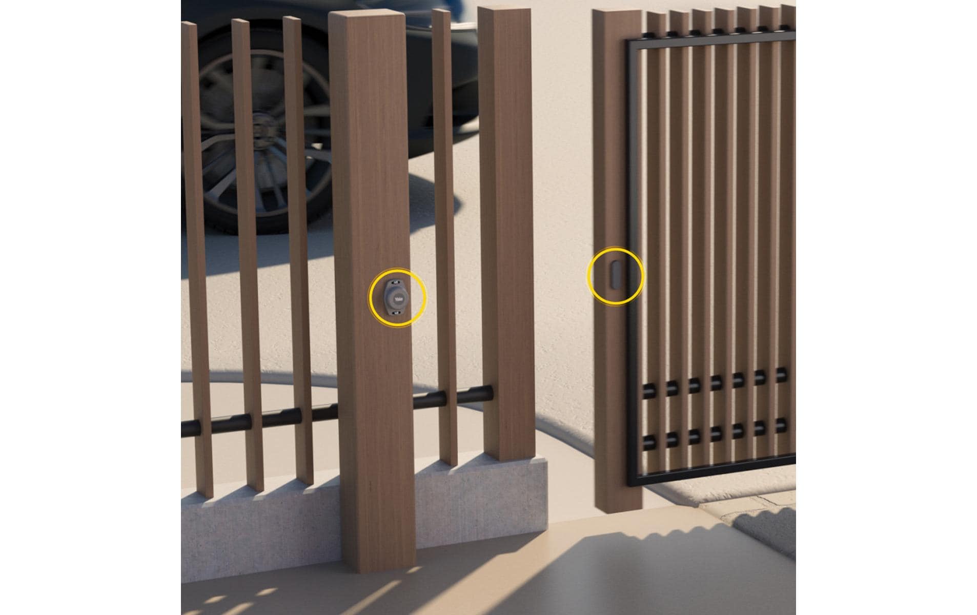 Yale Smart Positionssensor + Magnet Toröffner Türklingel-Zubehör – 40×20×3 mm, Schwarz/Grau