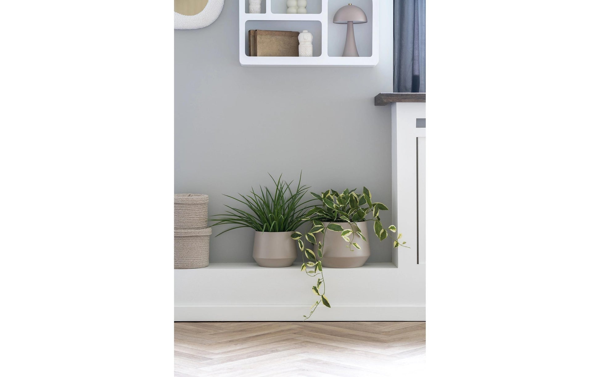 House Nordic Blumentopf-Set – 2-teilig – Ø 25 × 21 & Ø 20 × 16 cm – Stahl, beige