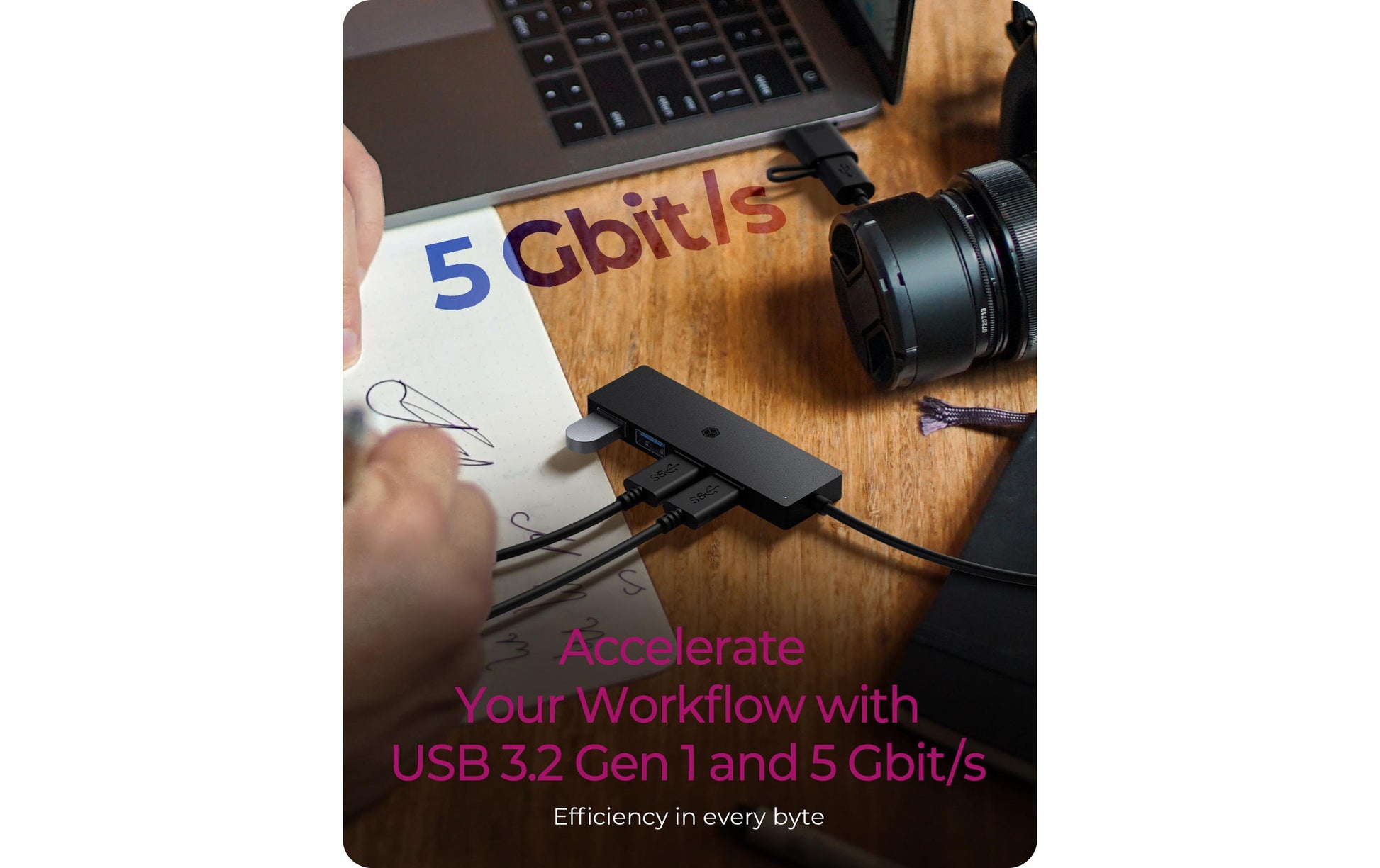 ICY BOX IB-1424-C3 USB-Hub – USB-C, 4× USB-A, für Windows/Mac