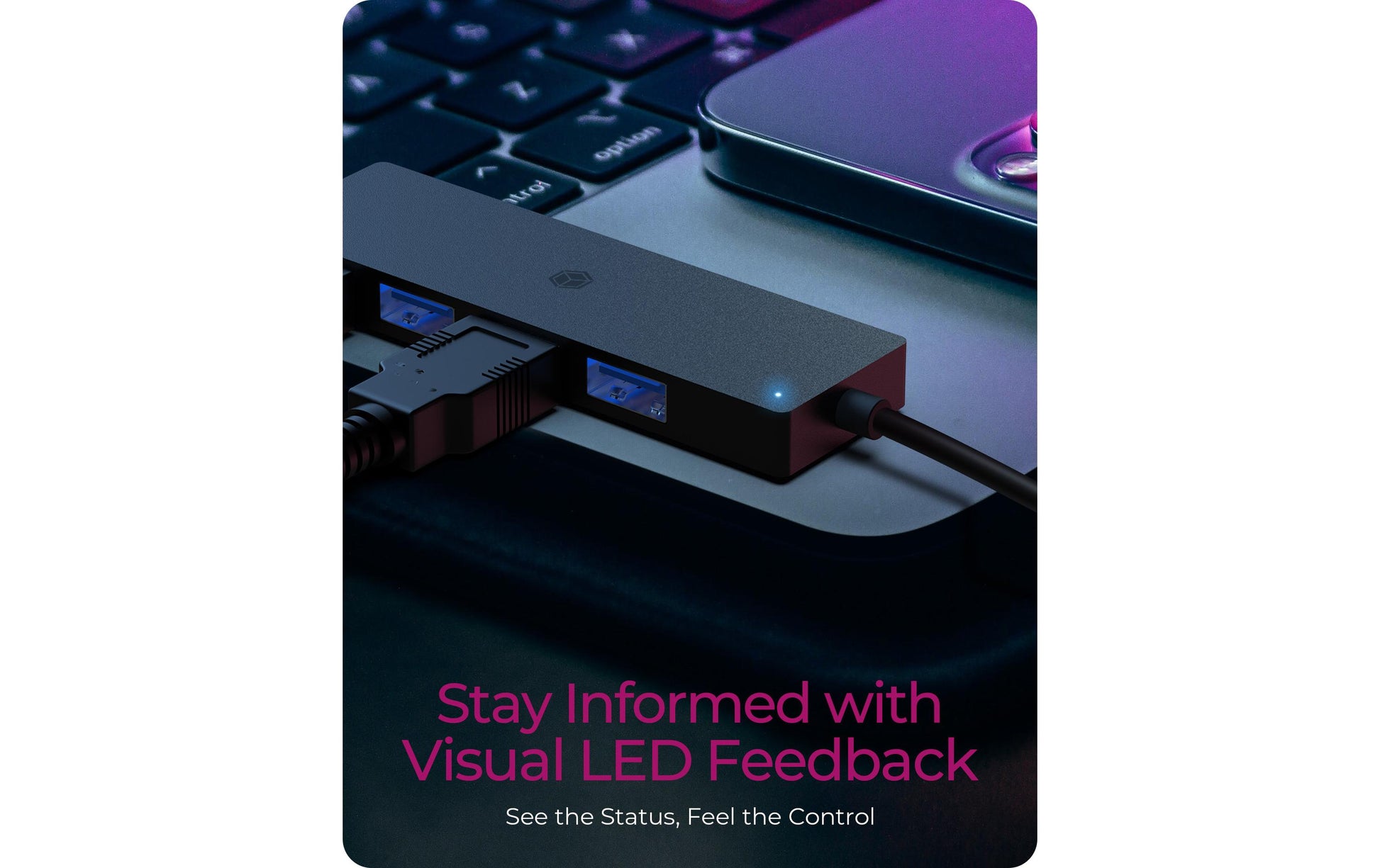 ICY BOX IB-1424-C3 USB-Hub – USB-C, 4× USB-A, für Windows/Mac