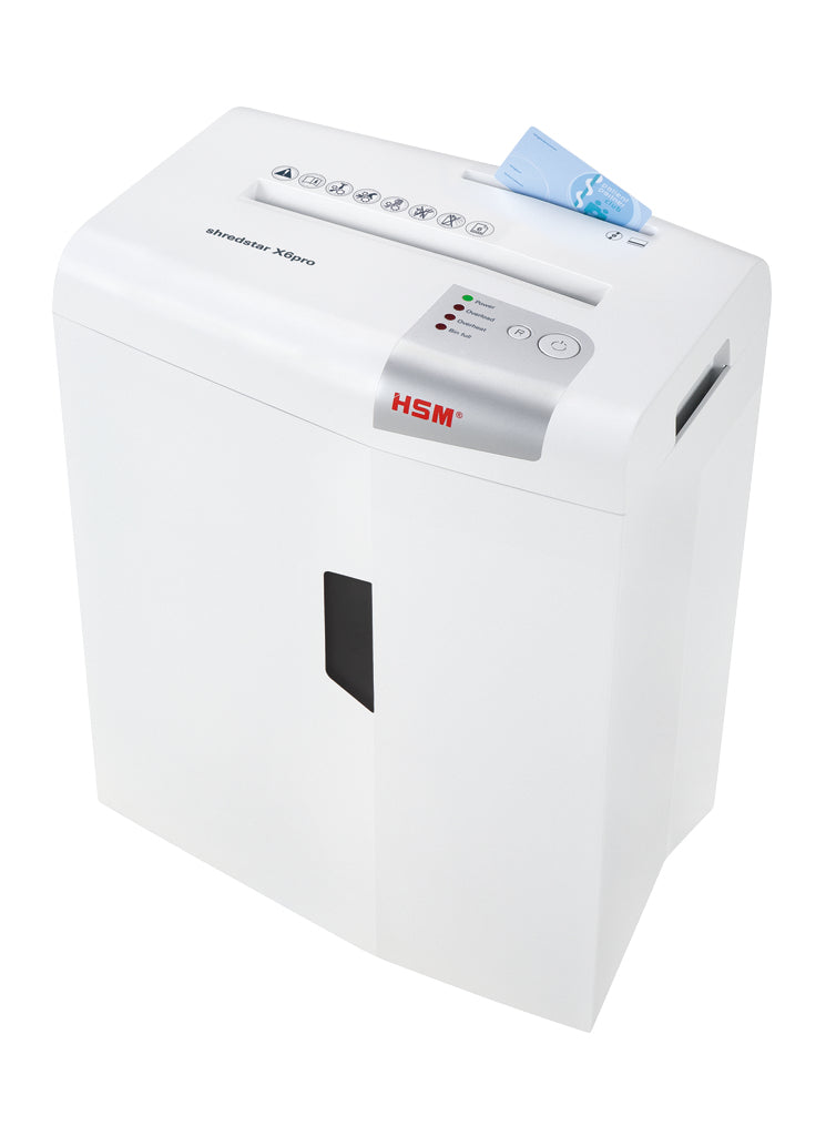 HSM X6pro – Aktenvernichter, DIN P-5, Mikroschnitt 2 × 15 mm, 6 Blatt, 20 l, A4