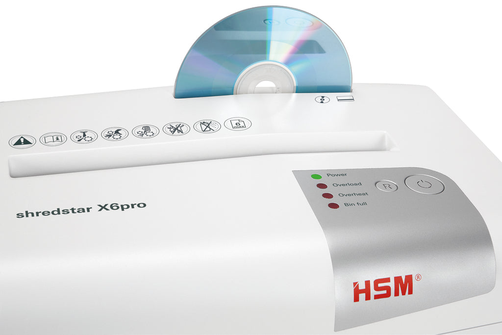 HSM X6pro – Aktenvernichter, DIN P-5, Mikroschnitt 2 × 15 mm, 6 Blatt, 20 l, A4