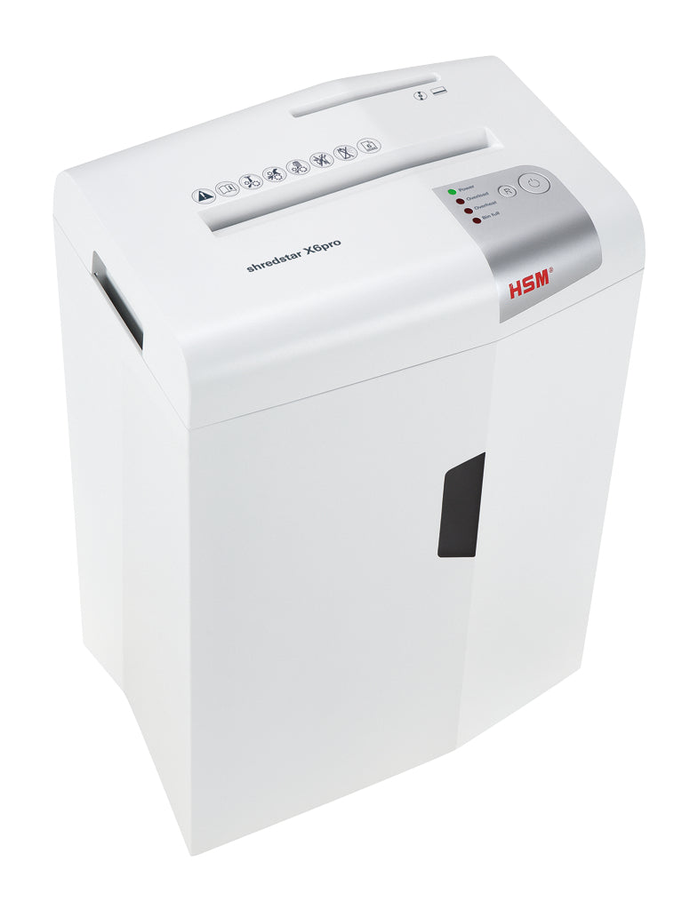 HSM X6pro – Aktenvernichter, DIN P-5, Mikroschnitt 2 × 15 mm, 6 Blatt, 20 l, A4