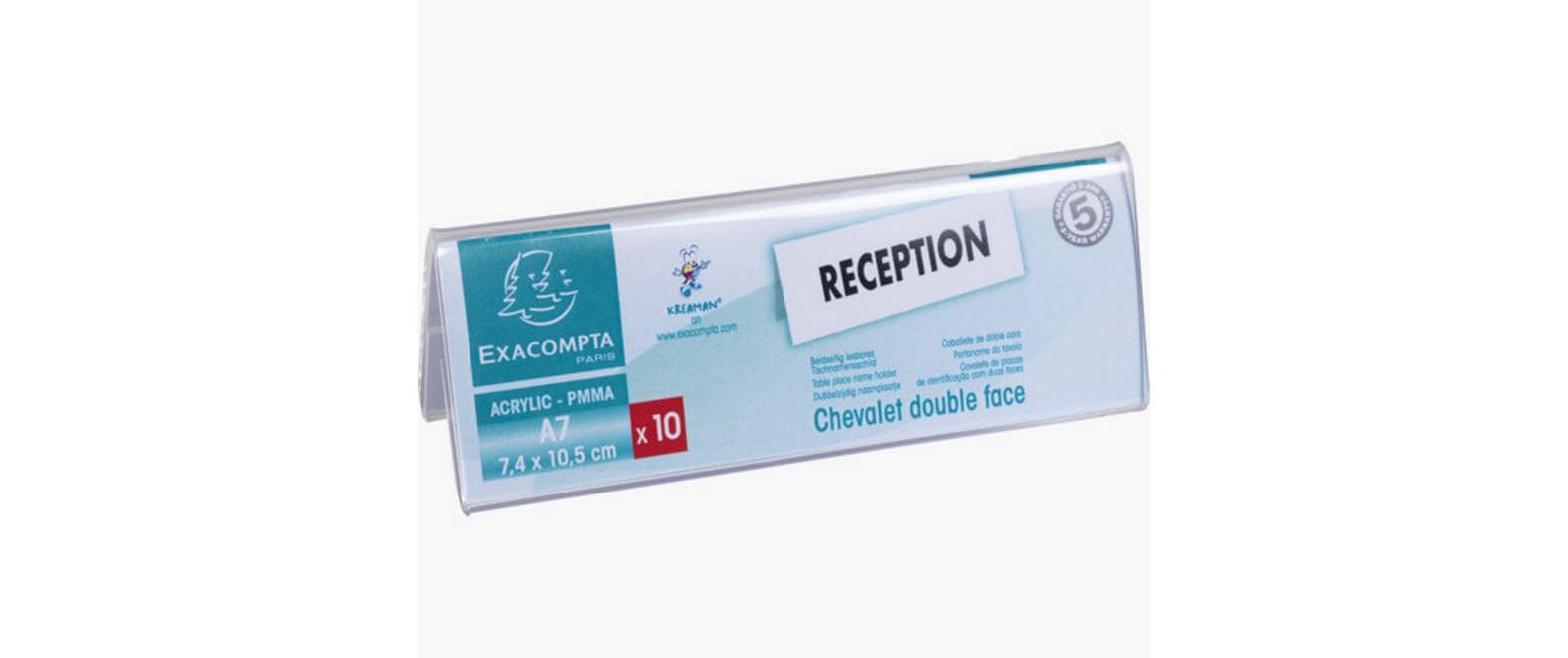 Exacompta Tischaufsteller – für A7 – 10 Stk. – transparent – Acryl – UV-beständig
