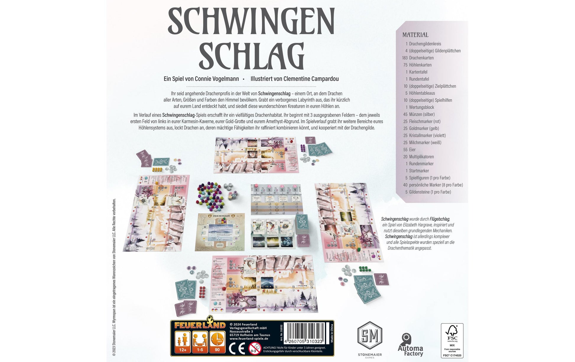 Feuerland Schwingenschlag – Strategiespiel, 1–5 Spieler, ab 12 Jahren, 90 Min., DE