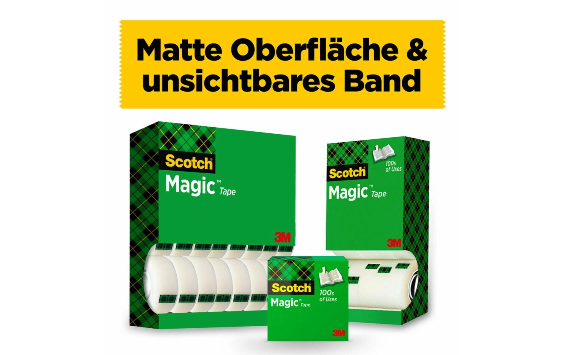 Scotch Magic Klebefilm – 19 mm × 33 m, transparent, matt, acryl, 6 Rollen