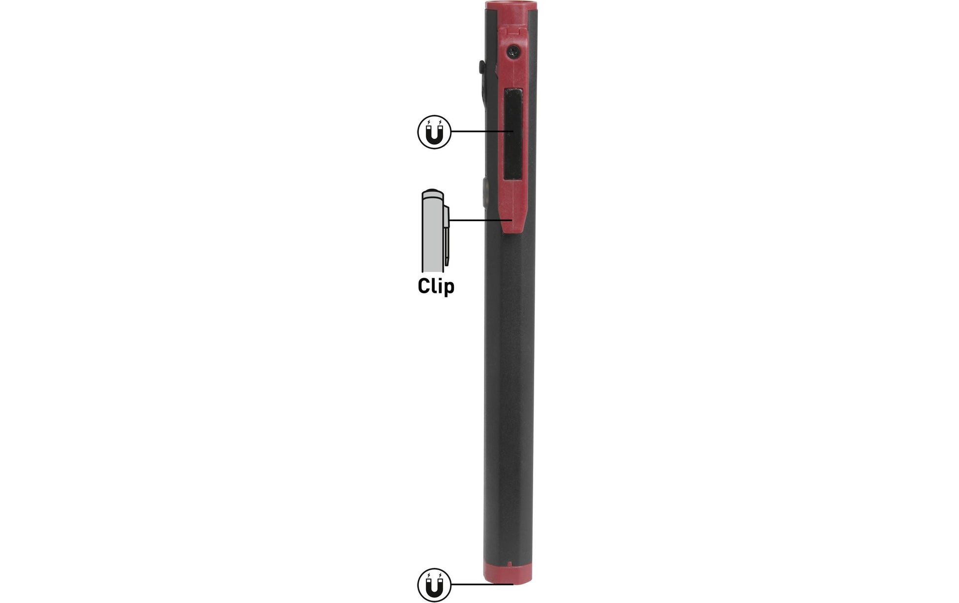 KRAFTWERK Taschenlampe – 300 lm, IP20, dimmbar, Akku, 12er-Pack – Schwarz
