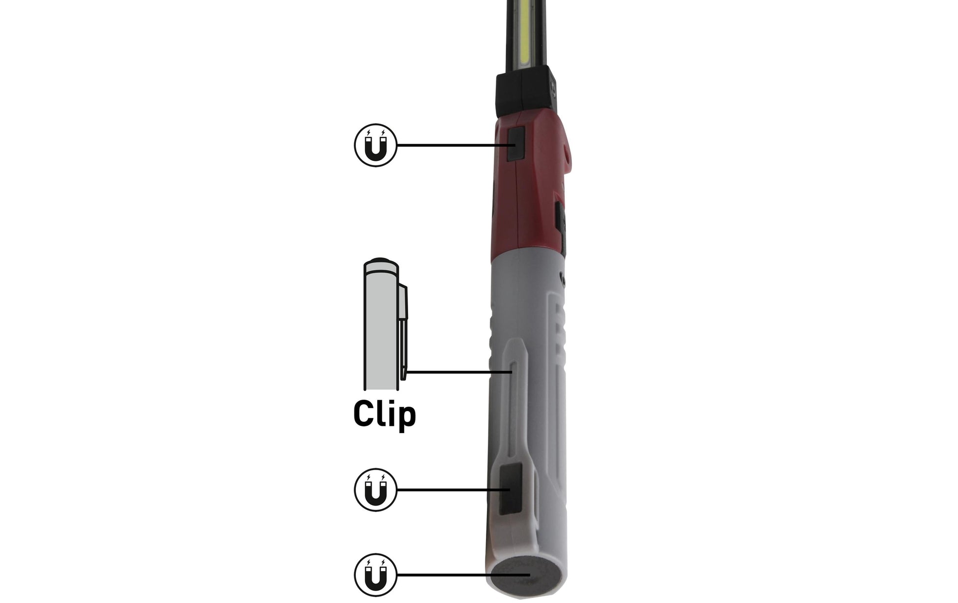 KRAFTWERK Taschenlampe Slimlight 800 – 800 lm, dimmbar, Akku