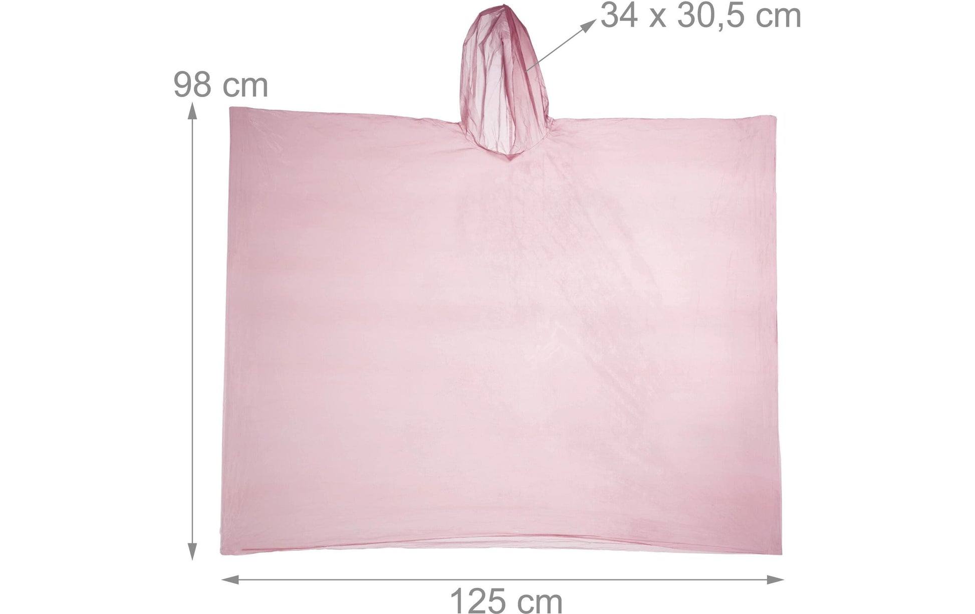 Relaxdays Regenponcho – Einheitsgrösse, 20 Stück – Rot, Polyethylen (PE), mit Kapuze